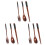 3X Wooden Flatware Set, Wooden Portable Set Chopsticks Spoon Fork Tableware Dinnerware with Black Twining Thread 1