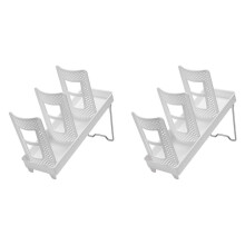 2pcs Cup Holder [Single Row] Household with Bracket Foldable Cup Holder Coffee Shop Cup Rack White