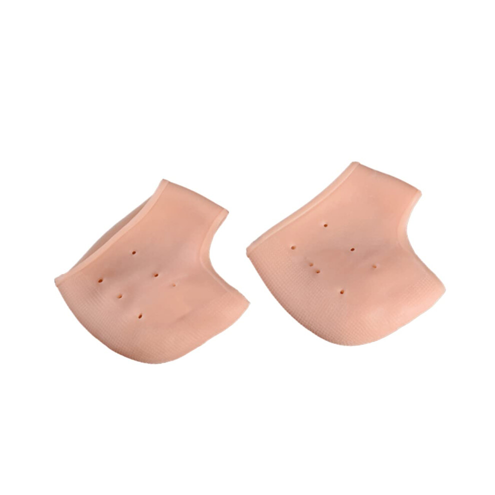 Heel Protector Socks with Breathable Silicone Gel Sleeves for Cracked Heels and Pressure Relief