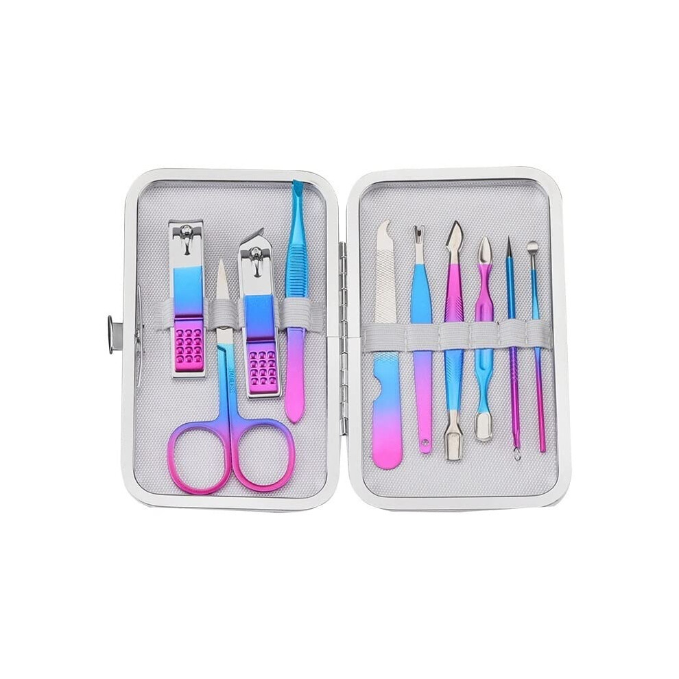 Professional Manicure Set with Case, Stainless Steel Nail Clipper Kit, 15PCS Travel Grooming Tools