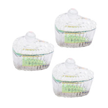 3pcs Nail Art Mixing Cup Set with Spill‑Resistant Lid, Transparent Dappen Dish for Liquid and Powder