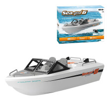 1/32 Scale RC Rescue Boat, 8KM/H 2.4GHz Remote Control Boat Ready to Run Model for Adults Black and Red