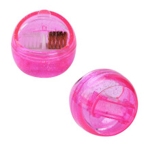 Nail Drill Bit Cleaner with Soft and Hard Brushes for Deep Gap Cleaning, Compact Manicure Tool Rosy