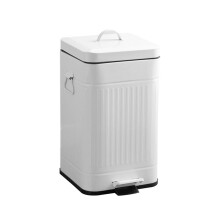 Lixeira retrô, leve e luxuosa, quadrada, com pedal e tampa, ideal para casa, cozinha e banheiro.