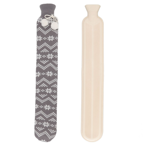 Μπουκάλι ζεστού νερού 72cm x 12cm 2000ml από καουτσούκ με μάλλινο κάλυμμα