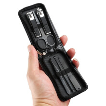 Stainless Steel Nail Clipper Set with Precision Blades, Ergonomic Grip, 6 Piece Manicure Pedicure Kit