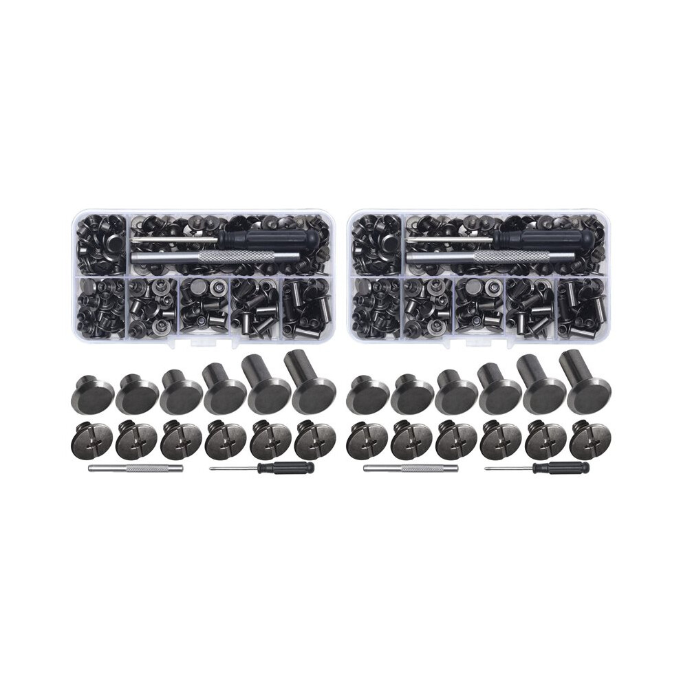 Chicago Screw Leather Rivets Assorted Screw Rivets M5 Chicago Binding Screws For Decorating Pu Belts(220Pcs) B 6033763648220