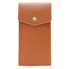 Brown PU Leather Pen Sleeve with Snap Button for Fountain and Ballpoint Pens