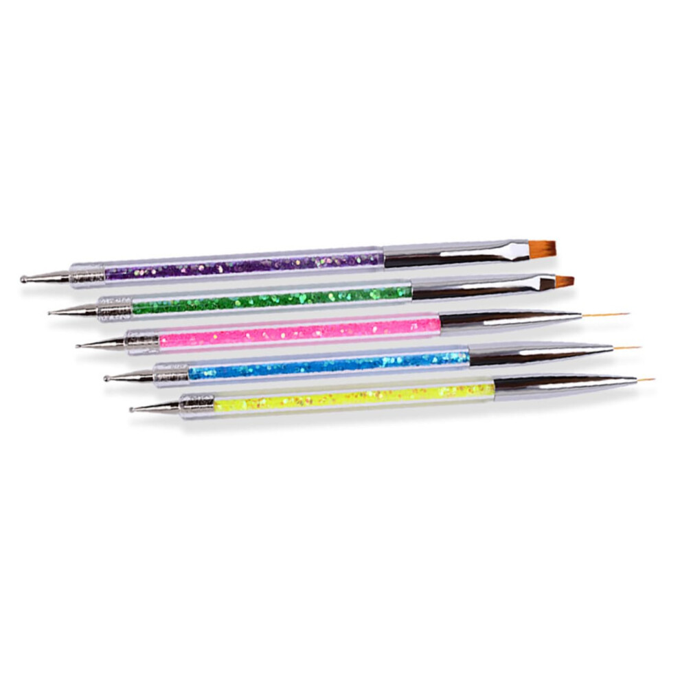 10pcs Dual Ended Nail Art Dotting Pens Set for UV Gel and French Manicure Precision Detailing