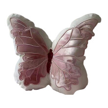 Butterfly Pillow White Pink Soft Decorative Throw Pillow for Bedroom with Modern TwoTone Design