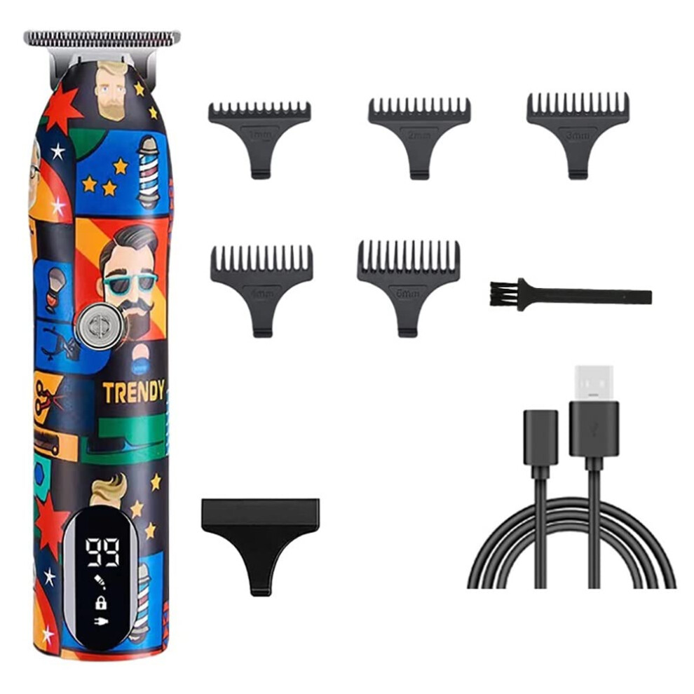 Cordless Hair Clipper with LCD Display, Waterproof Rechargeable Hair Trimmer for Men and Kids