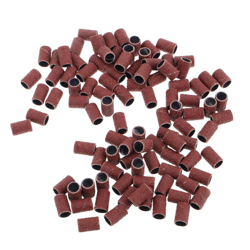 100pcs 80 Grit Nail Drill Sanding Bands for Acrylic and Natural Nails, Durable Replacement Files