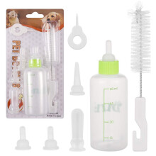 Puppy Nursing Bottle Kit with Replacement Nipples and Brush, Adjustable Flow for Newborn Pets