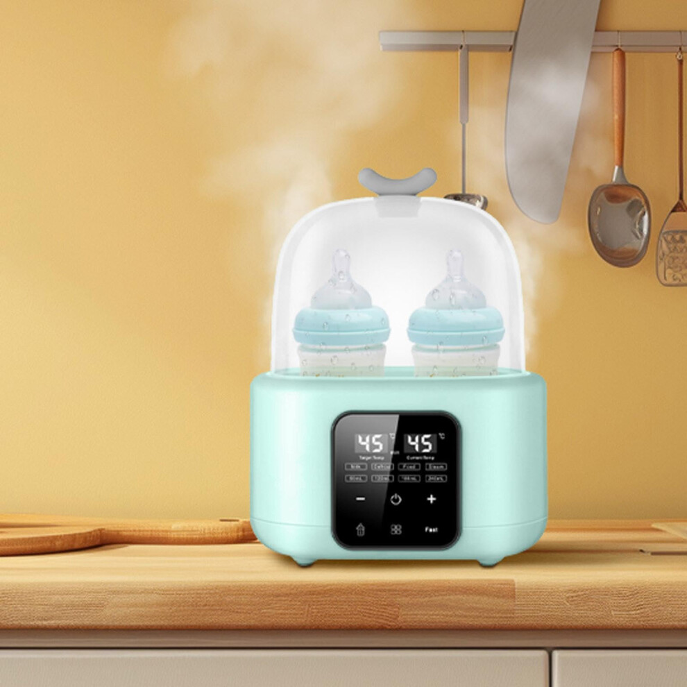 Double Baby Bottle Warmer With Smart Temperature Control, Dual Heating, Fast Defrost, Led Display Green
