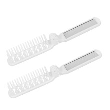 Folding Hair Brush and Comb Set with Mirror, Compact Travel Detangling Hair Brushes for Women