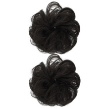 Hair Bun Extensions for Women, Synthetic NaturalLooking Hair Piece for Instant Elegant Updo, 2pcs Black