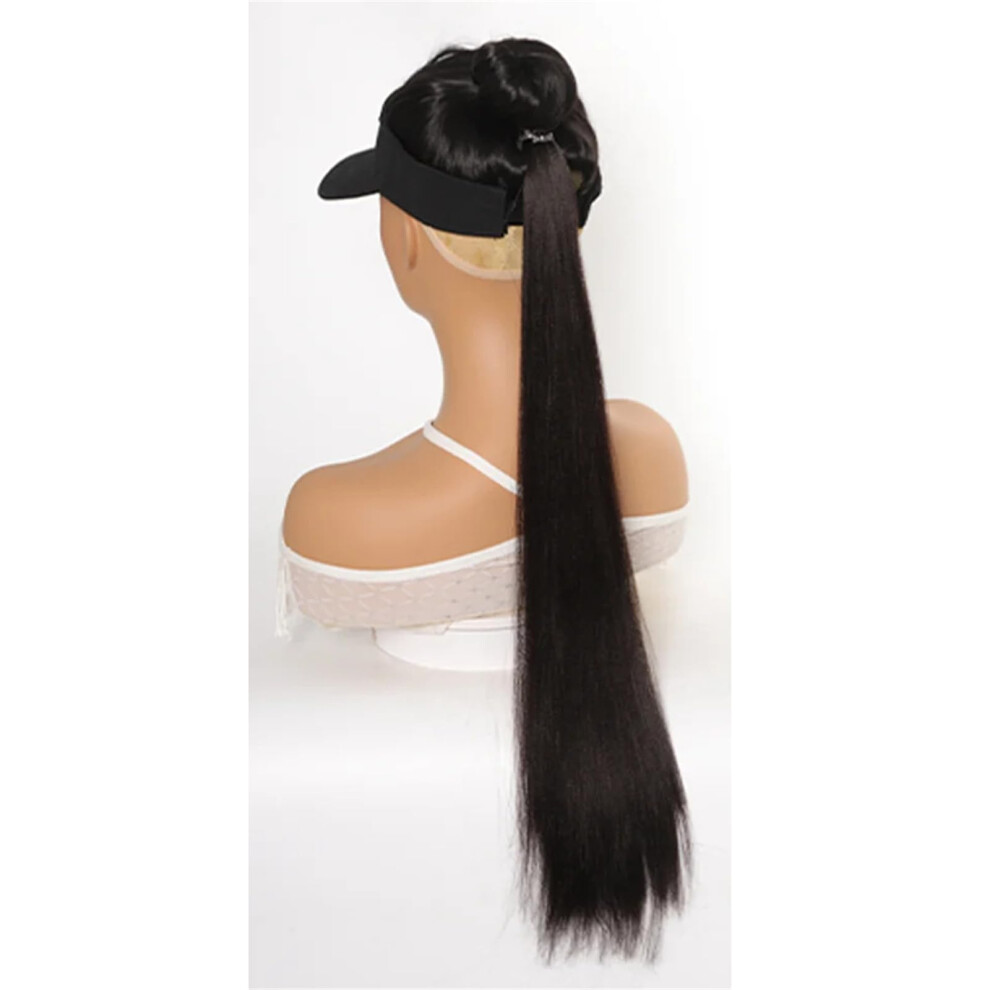 28 Inch Straight Ponytail Hair Extension  Heat Resistant Synthetic Clip On Hairpiece for Women