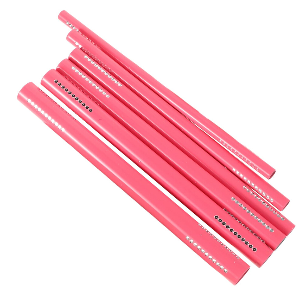 6pcs Nail Art Tools Set with Metal French Tip and Pink Cuticle Pusher for Precise Gel Shaping