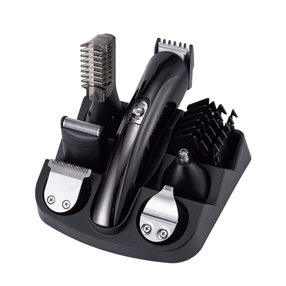 Rechargeable Beard Trimmer and Hair Clipper with Six Interchangeable Cutters Adjustable Comb EU Plug