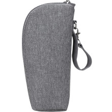 Insulated Baby Bottle Cooler Bag Grey Oxford Cloth with Handle and Zipper for Travel and Daycare