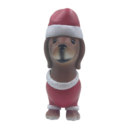 Met de hand geschilderd langbenig beeldje kerstversiering hars