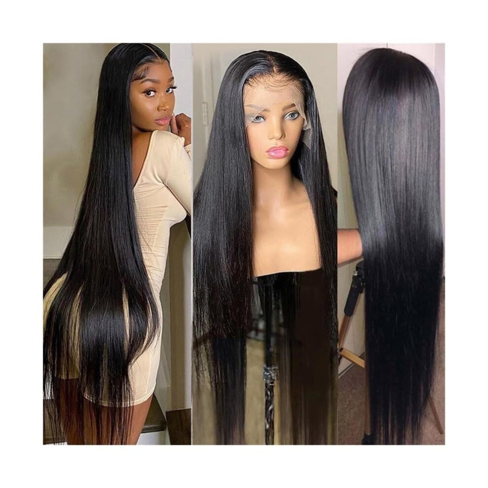 14 Inch Straight HD Lace Front Wig Brazilian Remy Human Hair 180 Density 13x6 T Part PrePlucked
