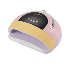 256W UV LED Nail Lamp with Smart Sensor and 4 Timers, Gel Nail Dryer for Salon and Home Yellow Pink