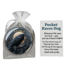 Pocket Sized Gothic Resin Crow Tokens With Encouragement-1pack