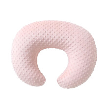 Super Soft Nursing Pillow Cover Light Pink Plush Dot Breastfeeding Pillow Case with Covered Zipper