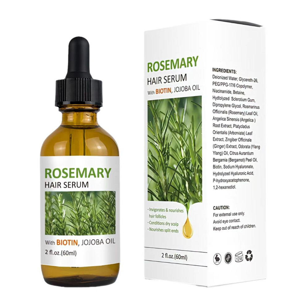 Rosemary Hair Growth Serum with Biotin for All Hair Types, Nourishing and Strengthening Oil 60ml