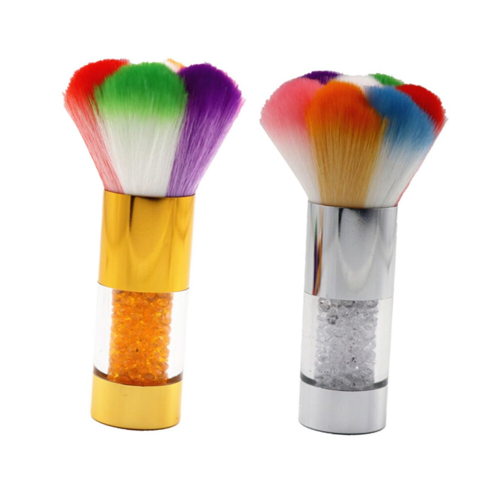 2pcs Nail Dust Brush for Acrylic Nails, Ergonomic Grip Manicure Brush for Effective Dust Removal