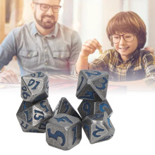 7-tlg. Leuchtendes Metall-Polyeder-Würfel-Set für RPG-Gaming Herren Damen