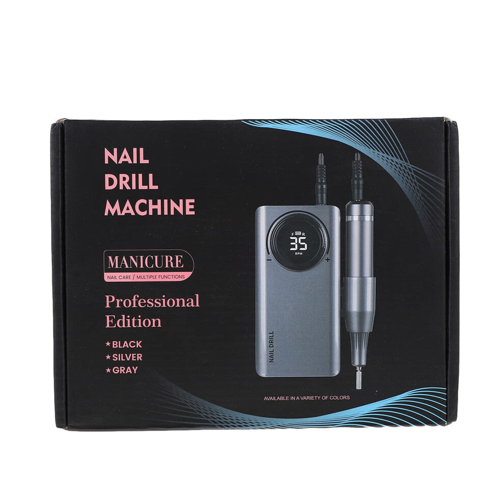 Electric Nail Drill Pen with Low Noise, Rechargeable Cordless for Acrylic and Gel Nails Manicure