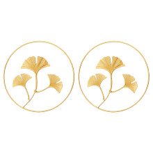 Ginkgo Leaf Metal Wall Decor2-Pack Gold