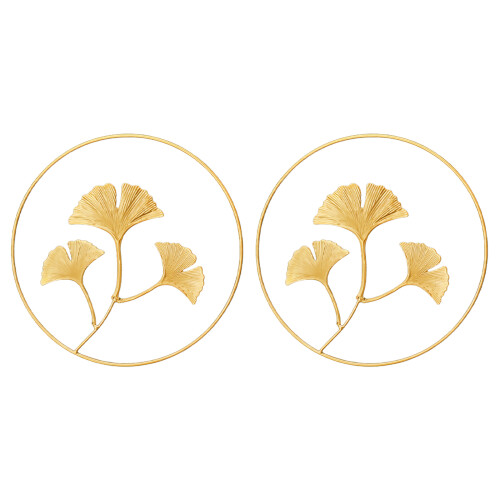 Ginkgo Leaf Metal Wall Decor2-Pack Gold
