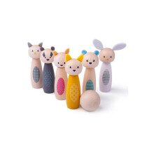 Jeu de quilles animaux des bois Bigjigs - FSC 100% - Coordination main/œil - Motricité fine