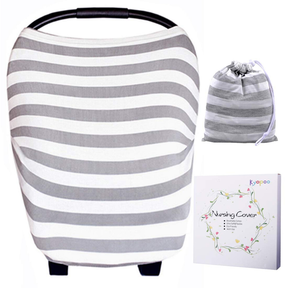 Nursing Cover Breathable Soft Fabric MultiUse Infant Car Seat Canopy for Breastfeeding and Stroller