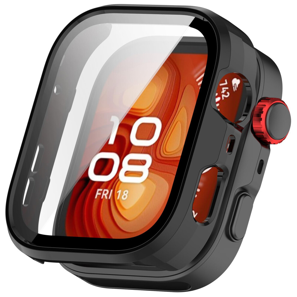 Case With Tempered Glass Screen Protector For Huawei Watch Fit 4 Pro, Full Coverage, ScratchâResistant Black 9073542652960