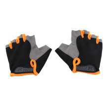 Gewichtheben & Radfahren Halbfinger-Handschuhe Schwarz Orange M/L - Rutschfest