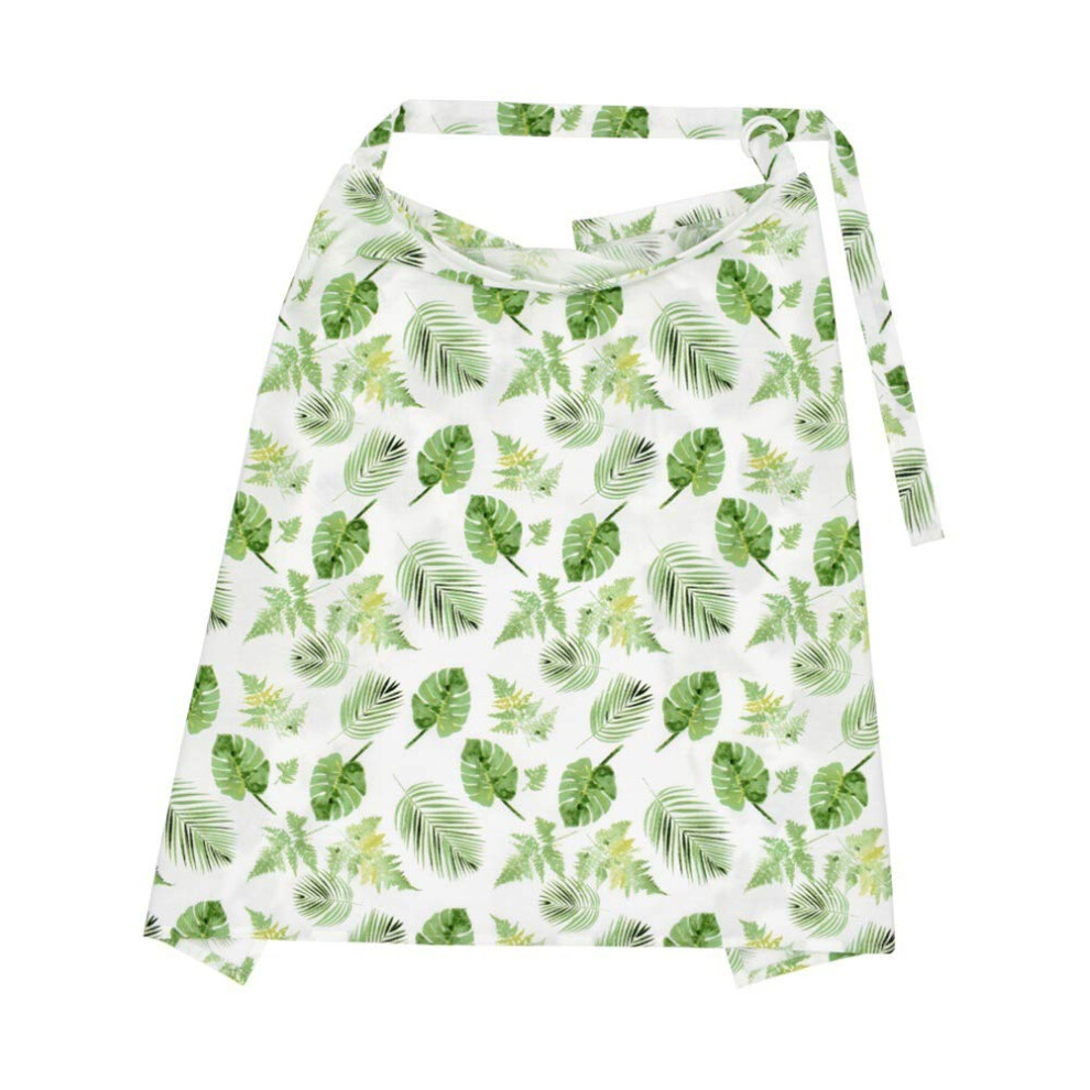 Breastfeeding Cover Floral Cotton Nursing Apron for Moms Full Coverage Adjustable Neck Strap Leaf