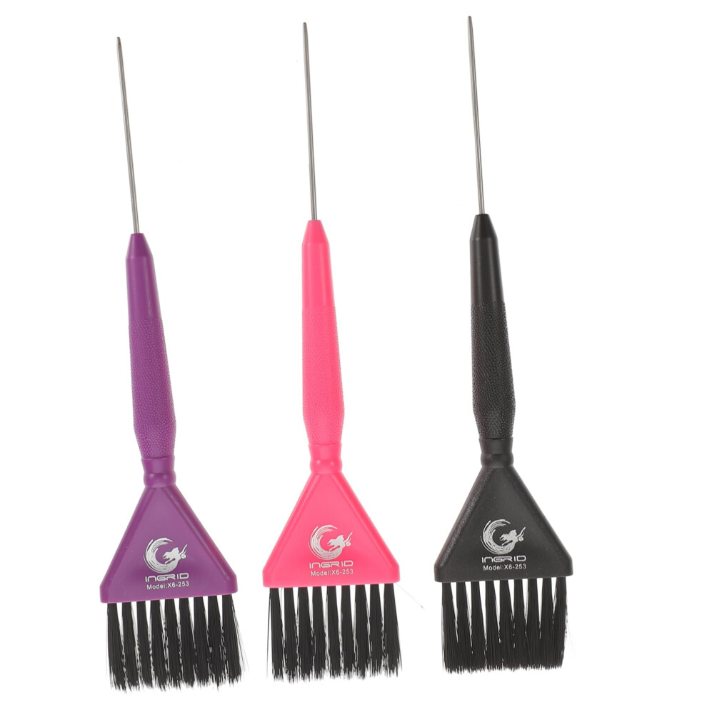 Hair Dye Brush Set 3pcs with Tail Comb for Precise Application and Salon Professional Coloring