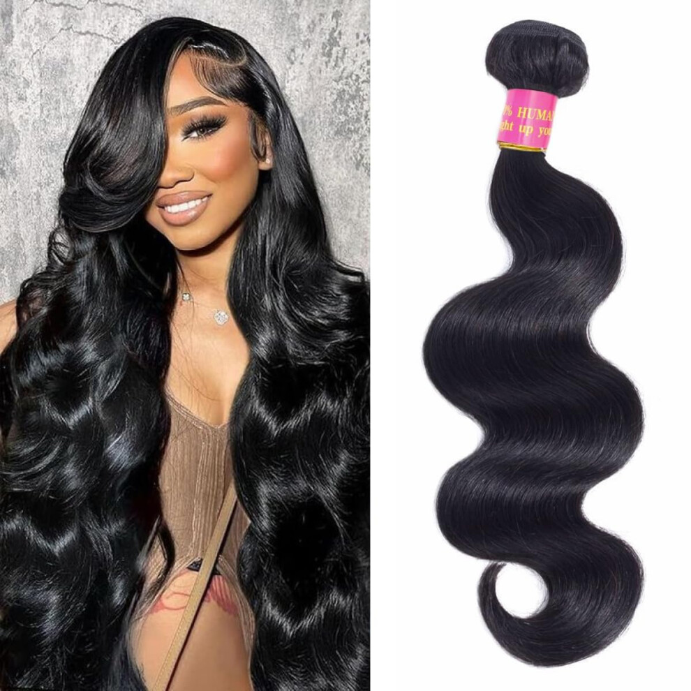 16 Inch Brazilian Virgin Hair Bundle 12A Grade Natural Body Wave Human Hair Extensions Black 100g