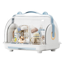 Baby Bottle Drying Rack with Drain Board, All‑in‑One Drying Station and Storage Box for Baby Bottles