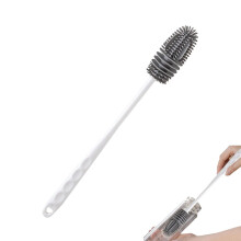 Silicone Bottle Cleaning Brush with Soft Non‑Scratch Bristles, Long Handle for Baby, Glass and Plastic