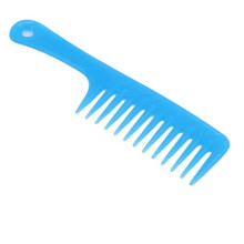Blue Wide Tooth Hair Styling Comb Heat Resistant Plastic for All Hair Types 25x6.4cm