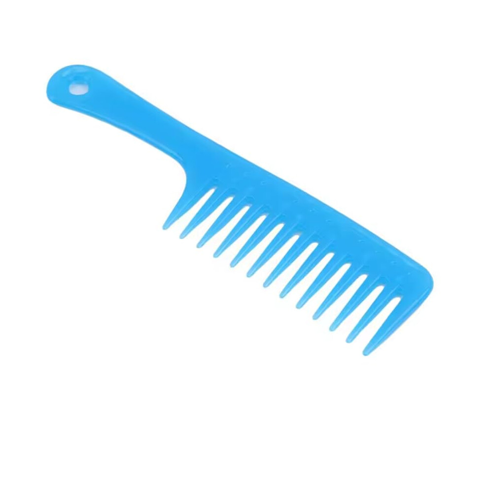 Blue Wide Tooth Hair Styling Comb Heat Resistant Plastic for All Hair Types 25x6.4cm