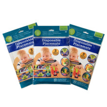 Disposable Placemats for Babies 3 Packs of 10 – Extra Sticky BPA Table Toppers for Travel and Mealtime