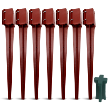 (7) Steel Fence Post Spikes (75x75x750 mm) with Driving Tool for Fence Post Repair and Garden Post Support