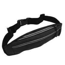 Reflective PU Running Belt Waist Pack for Men Women, Black