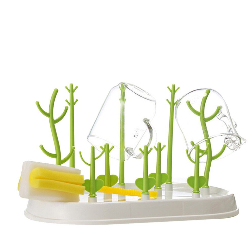 Tree Shape Baby Bottle Drying Rack for Sippy Cups and Dishes, BPA SpaceSaving Organizer